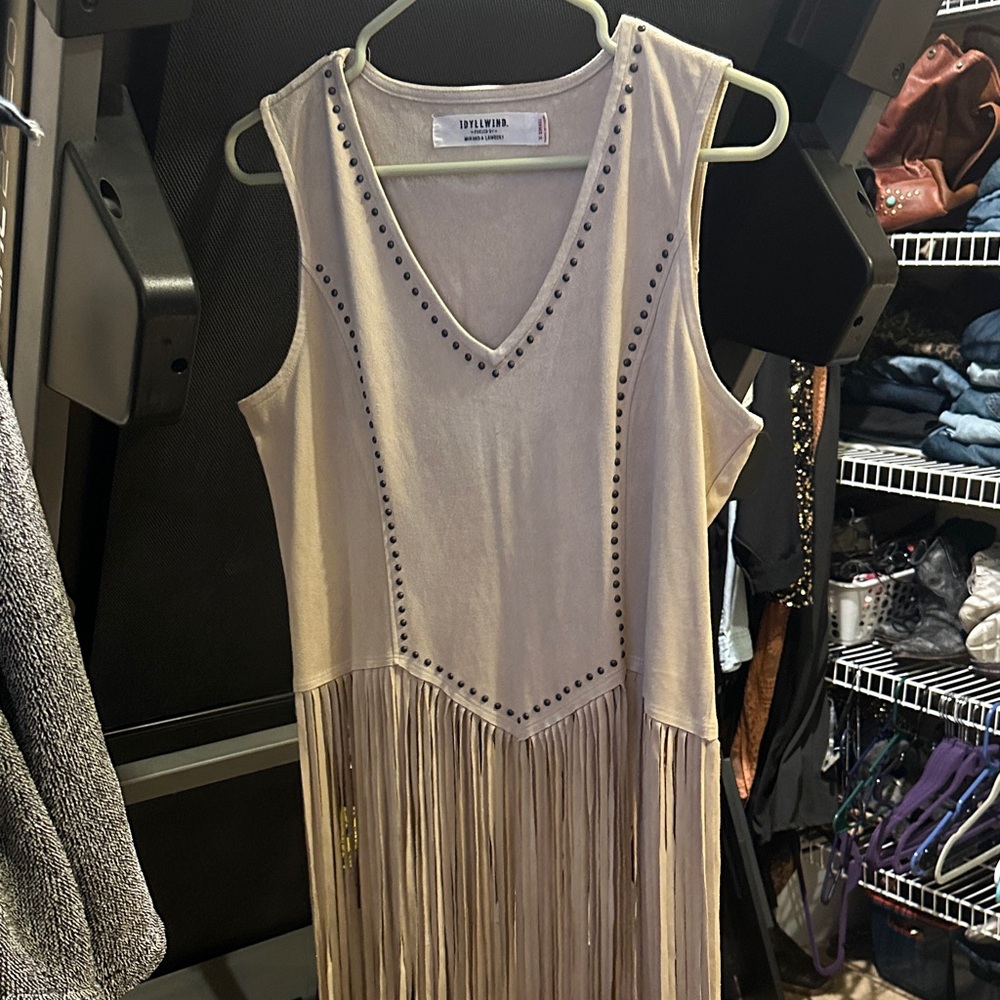 Beige Fringe Idyllwind top XS